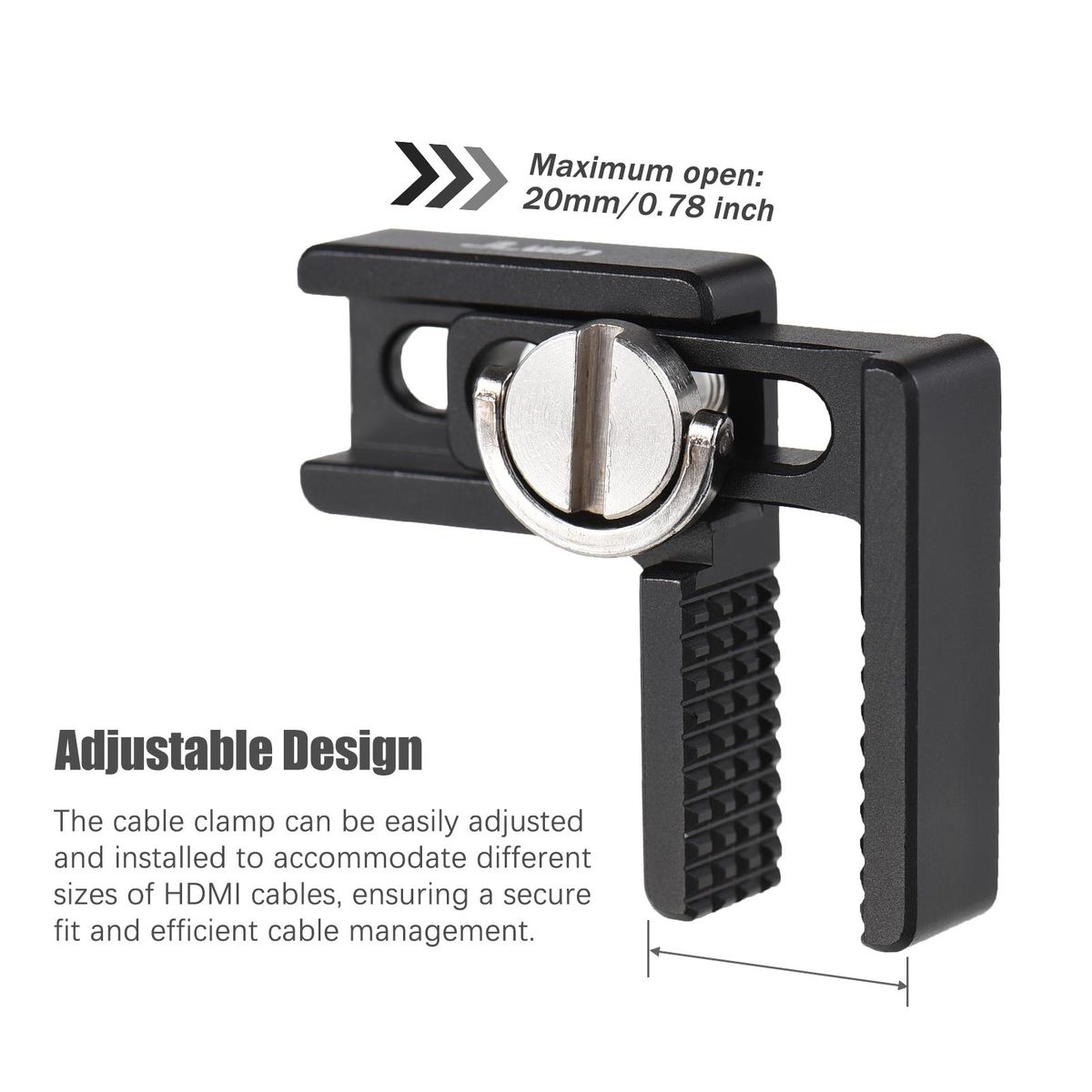 JLwin Camera Cage Cable Clamp Universal Cable Clamp Clip Aluminum Alloy with 1/4in Screw Mount for USB Cable Compatible with Camera Cage Gimbal