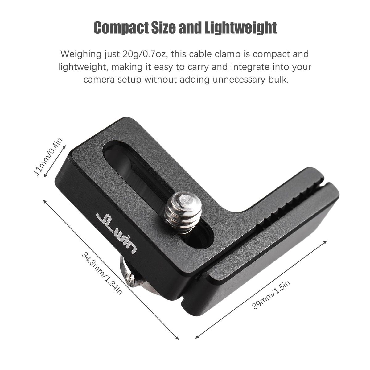 JLwin Camera Cage Cable Clamp Universal Cable Clamp Clip Aluminum Alloy with 1/4in Screw Mount for USB Cable Compatible with Camera Cage Gimbal
