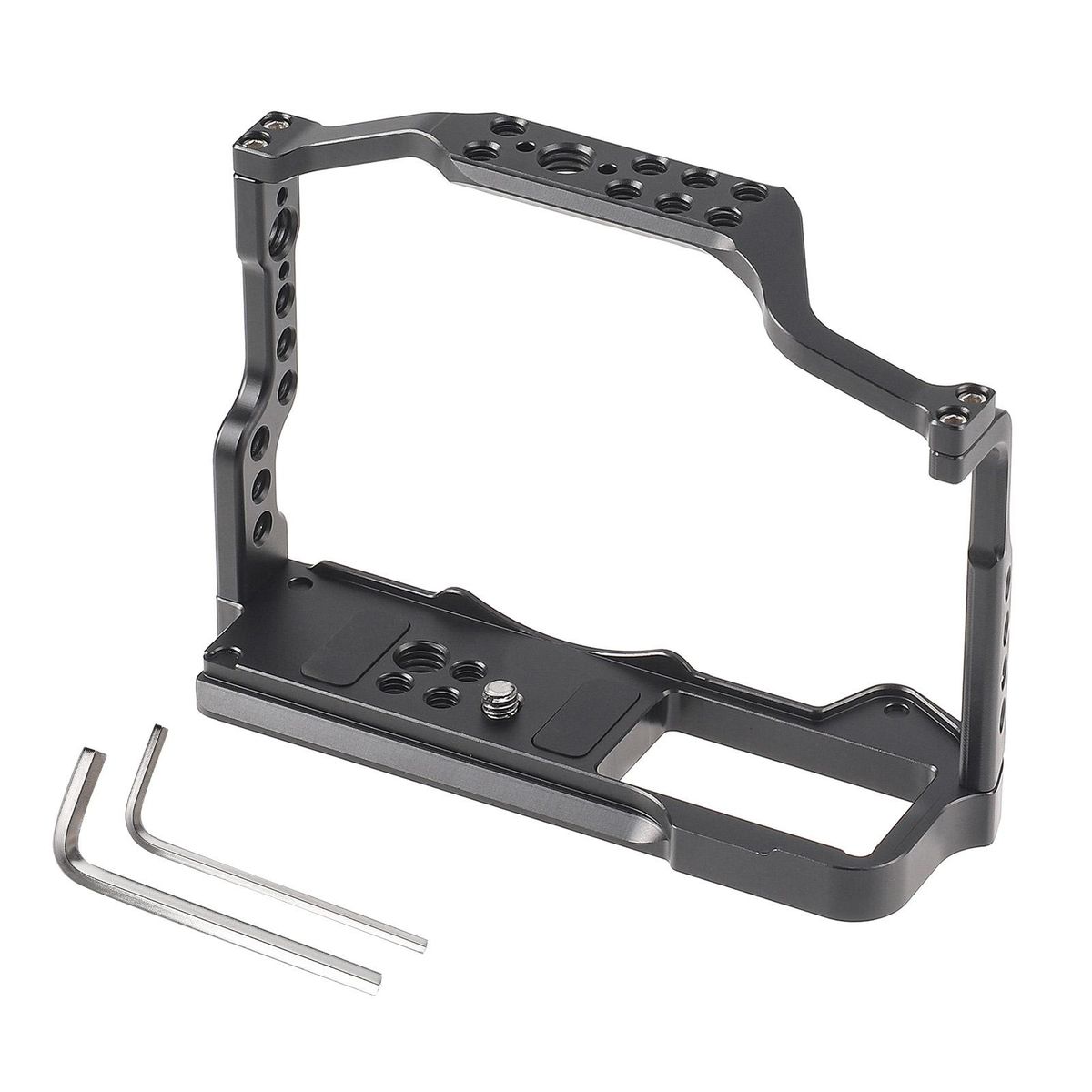 JLwin Protective Camera Cage Aluminum Alloy with Cold Shoe Mount Magnetic Wrench Slot Numerous 1/4in And 3/8in Threaded Holes Compatible with FUJIFILM X-T5 Camera