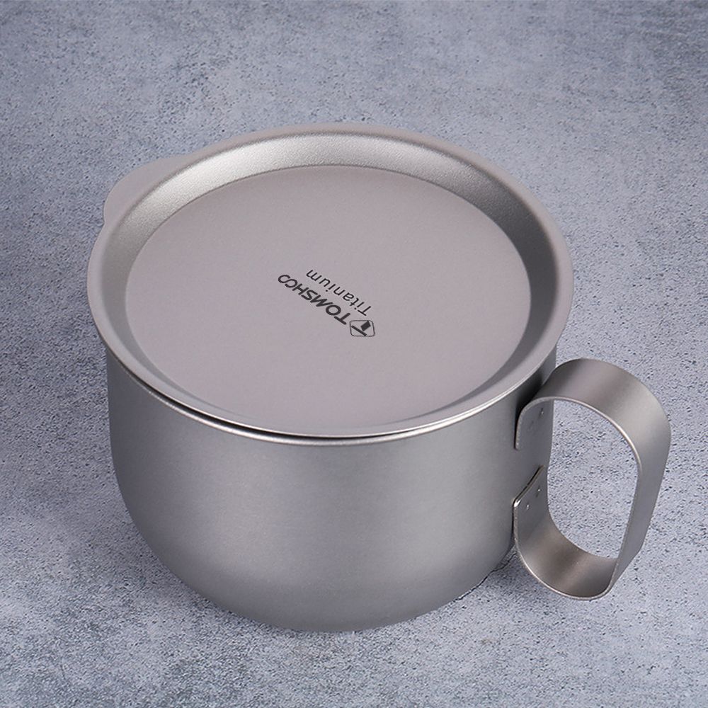 500ml Titanium Cup With Lid And Handle Camping Coffee Cup