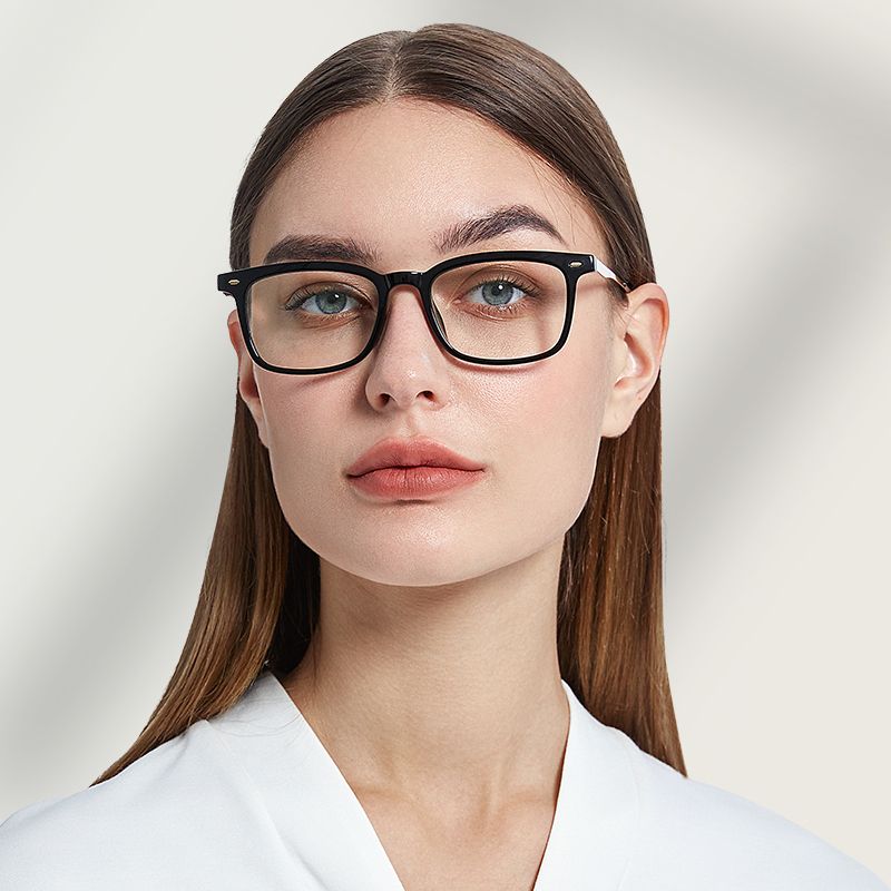 Rectangle Computer Glasses Transparent Thick Eyewear Frames