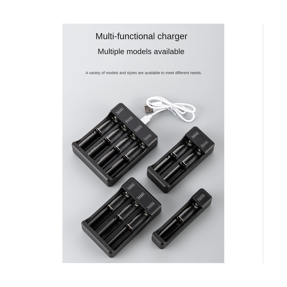 18650 Fast Charger with Type-C Cable 4.2V Lithium Battery