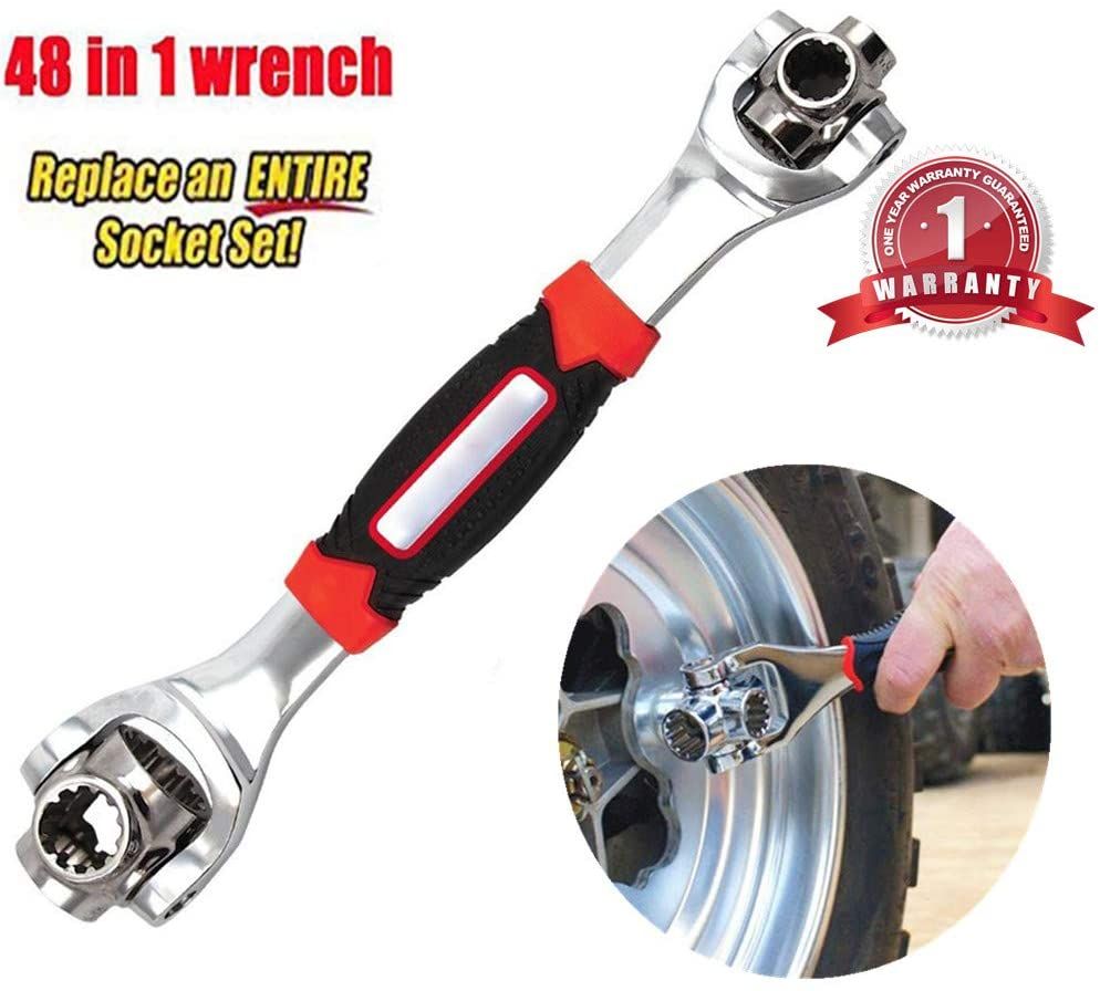 Multifunctional Tiger Multi-Socket Wrench With 6 Corners 360-Degree Rotating Head Rubber Handle