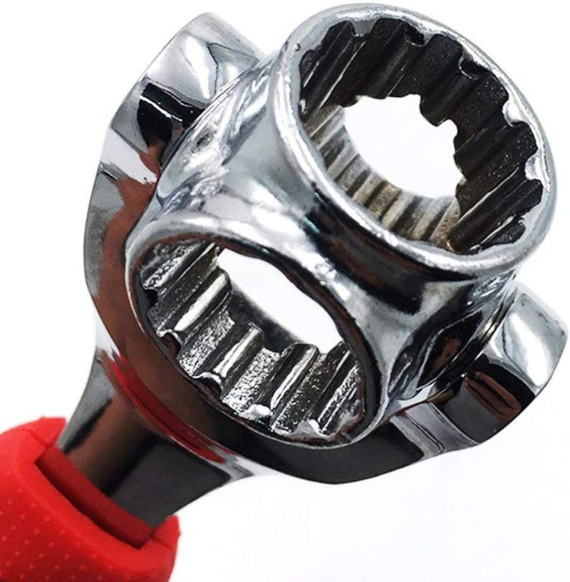 Multifunctional Tiger Multi-Socket Wrench With 6 Corners 360-Degree Rotating Head Rubber Handle