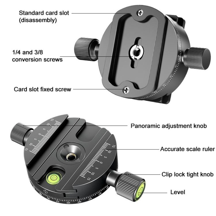 QJ-08 Panoramic Rotary Quick Release Plate Clamp