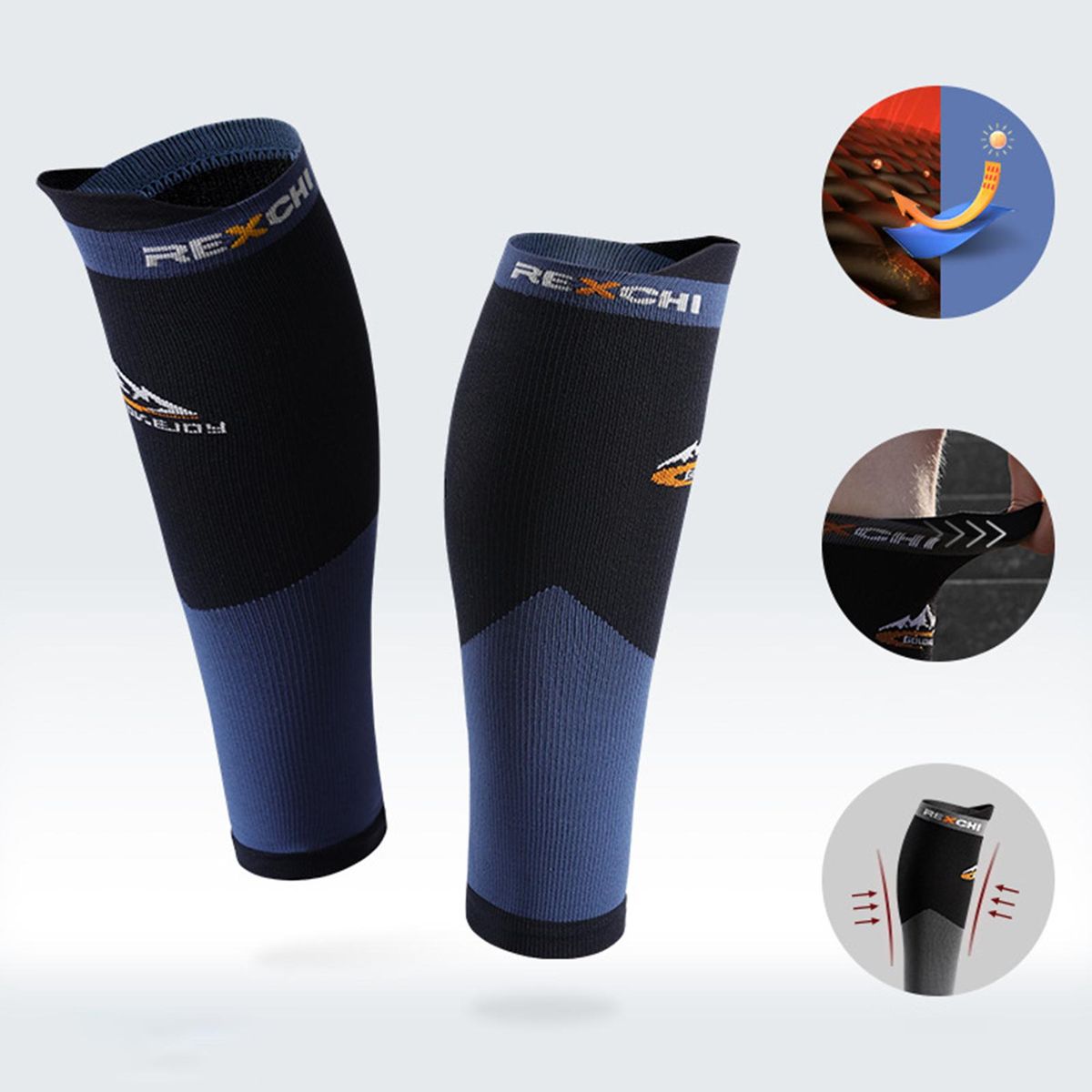 1 Pair Leg Sleeves Cycling Shock Absorption Leg Sleeves Blue