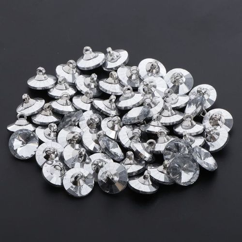 50pcs 14mm Craft Crystal Buttons For Sewing Clothing Clear_14cm