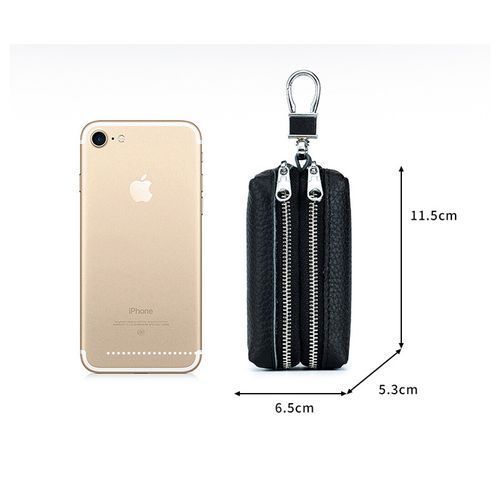 Double Layer Women Men Mini Coin Purse Holder PU Leather Key Purses Pouch