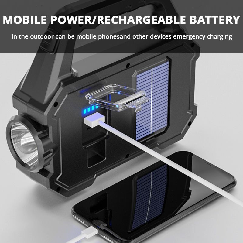 Solar Light LED Waterproof Work Light USB Rechargeable Torch