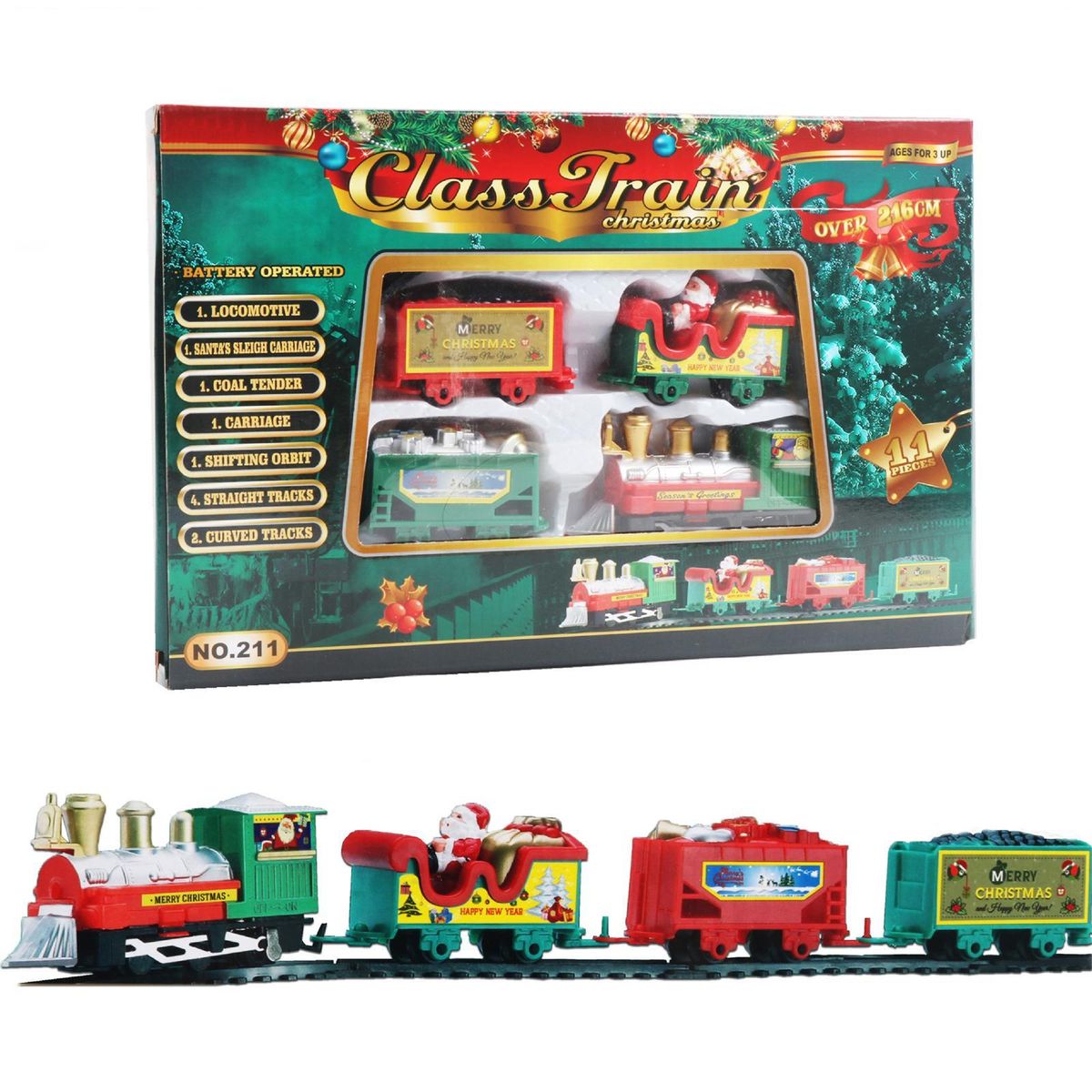 Christmas Electric Train Toy Rail Car Mini Train TraFrame With Sound Light Christmas Tree Decors Kid Toy  Year Xmas Gift