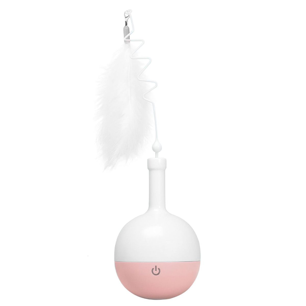 Interactive Cat Feeder Ball with Feather Slow Feeder Food Dispenser Ball Indoor Cat Ball Toys Self Rotating Ball for Daily Training
