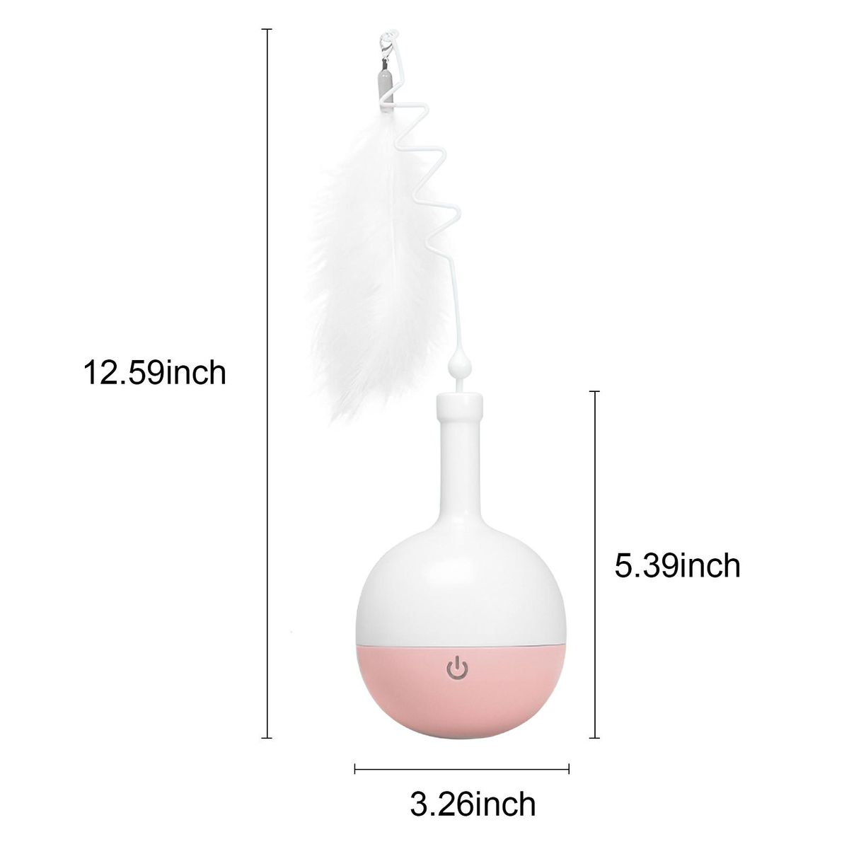 Interactive Cat Feeder Ball with Feather Slow Feeder Food Dispenser Ball Indoor Cat Ball Toys Self Rotating Ball for Daily Training