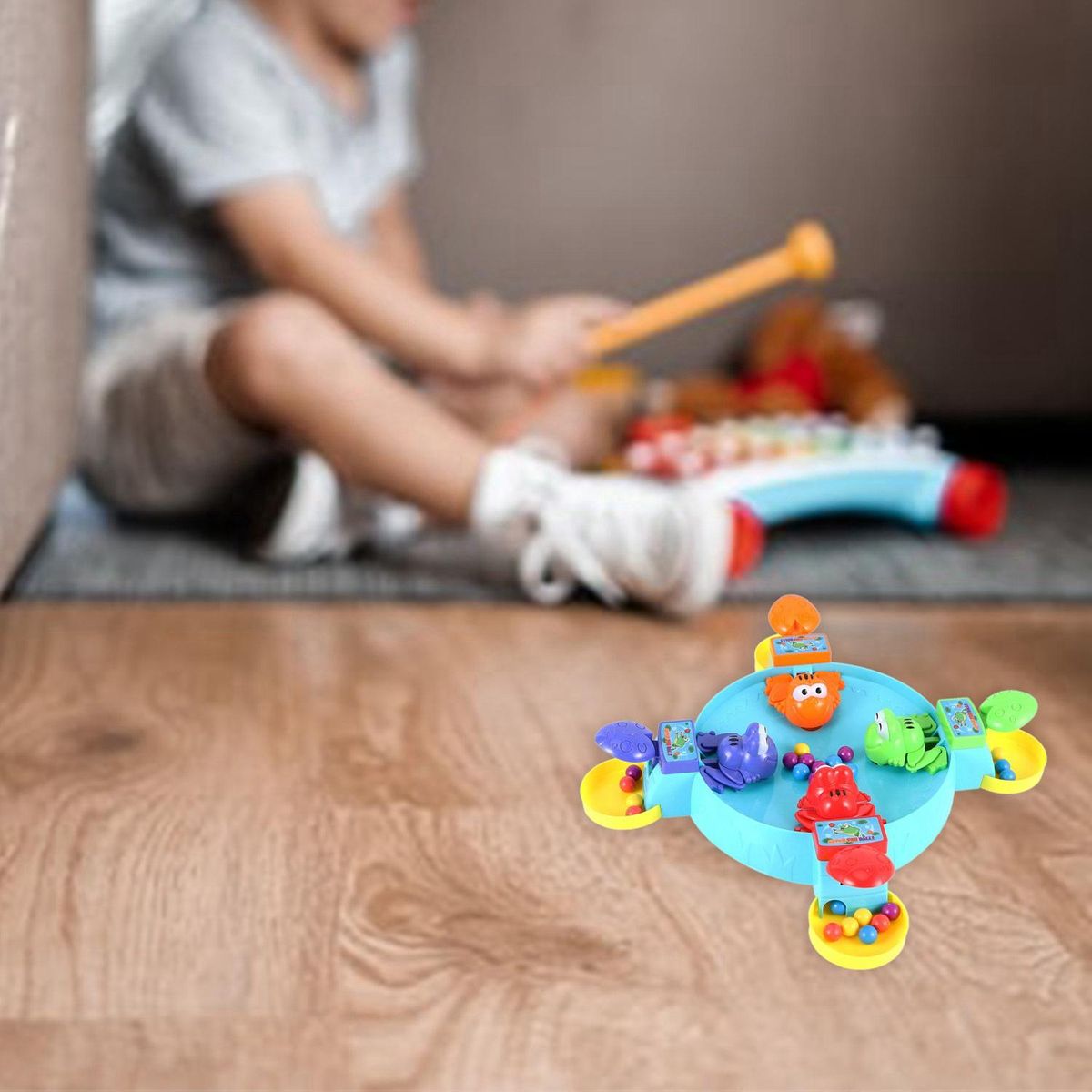 Parent-Child Interaction Toys Feeding Frog Swallow Beads