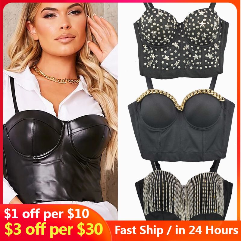 Mesh    Corset Summer Crop Top Women Boning  Backless Padded Camisole Tops Low