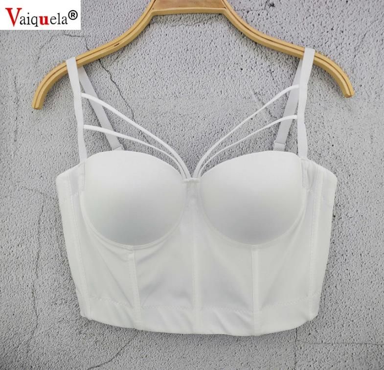 Mesh    Corset Summer Crop Top Women Boning  Backless Padded Camisole Tops Low