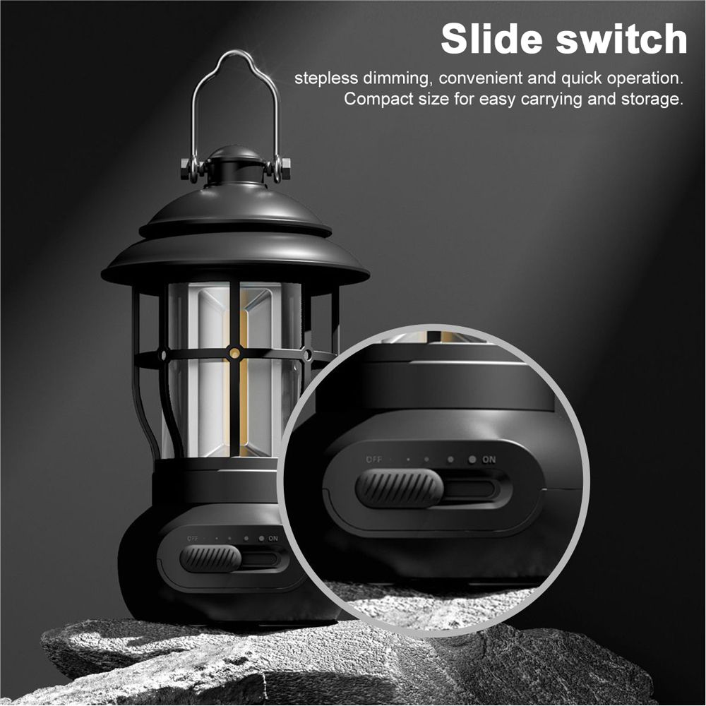 Cordless Camping Lamp Stepless Dimming Outdoor Retro Tent