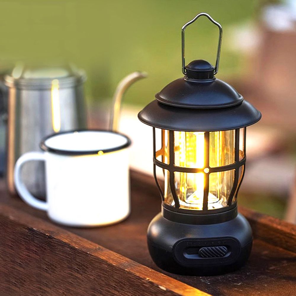 Cordless Camping Lamp Stepless Dimming Outdoor Retro Tent