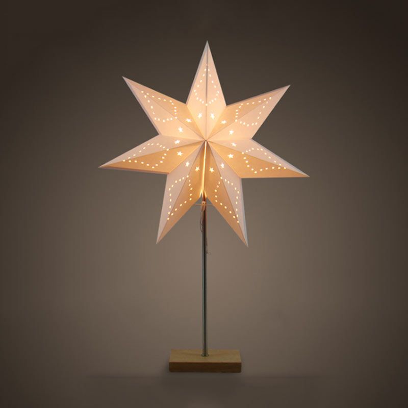 Led Desk Lamp Table Paper Star Wood Lamp Nordic Design Of