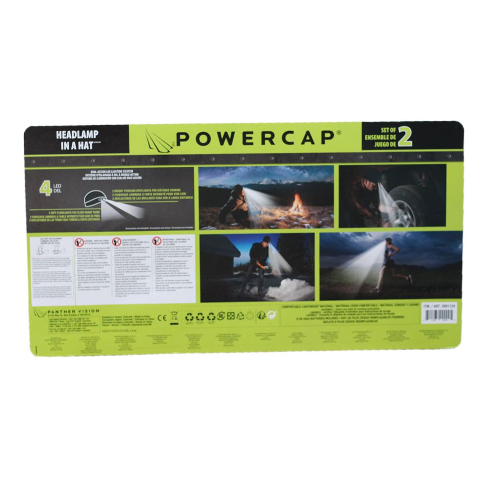 (HeadLamp In A Hat)  Powercap LED Lighted Beanie -  2pcs