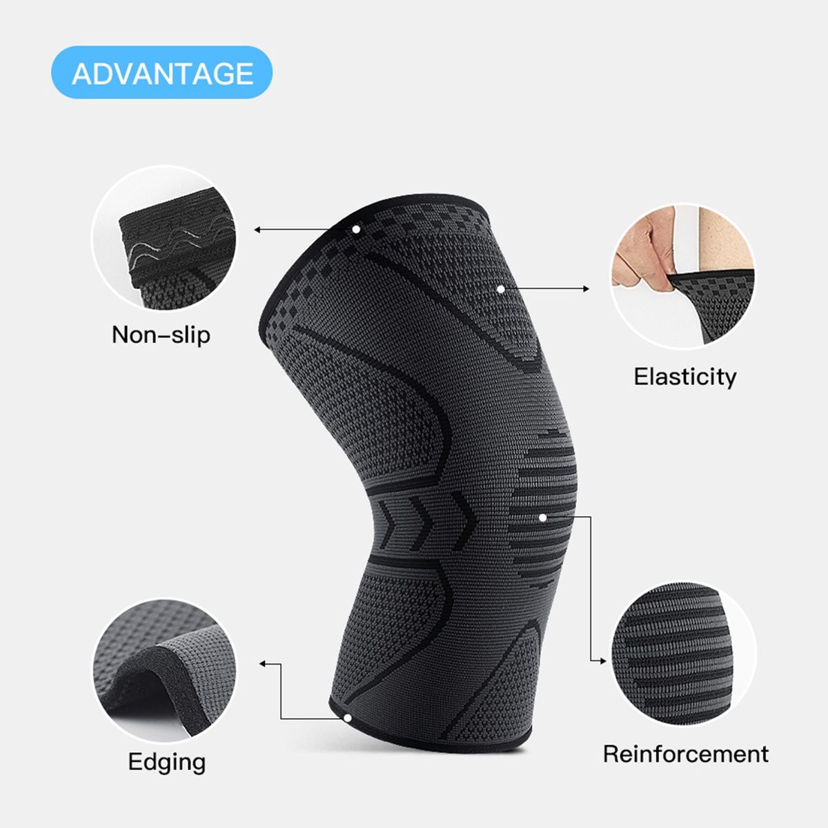 1PCS Kneepads Knee Support Protector With Silicone Design