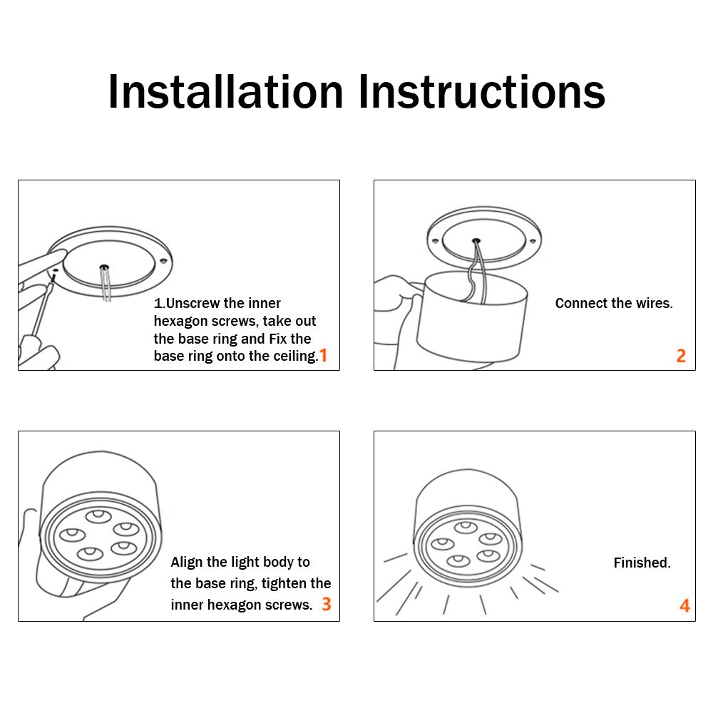 [DBF]Surface Mounted LED Downlights 3W 5W 7W 12W LED