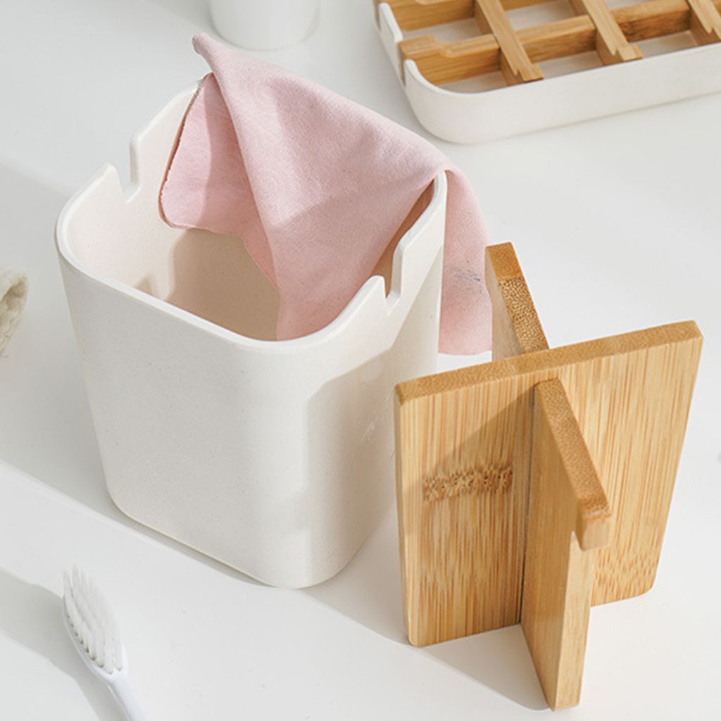 Compartments Toothbrush Holder  Storage Organizer Spatula White