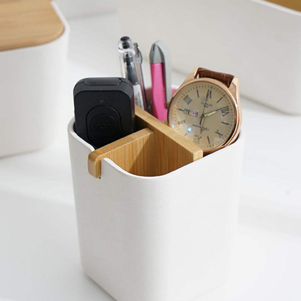 Compartments Toothbrush Holder  Organizer Holder Spatula White