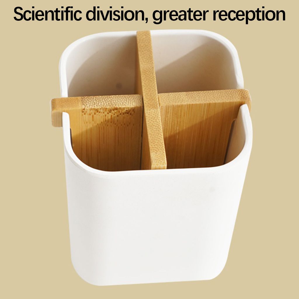 Compartments Toothbrush Holder  Organizer Holder Spatula White
