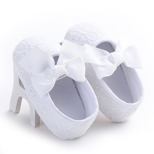 Infant Baby Girls Princess Bow Soft Skidproof Shoes -White