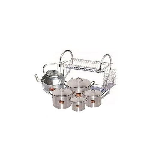 Kitchen Bundle - Tower Pot And Kettle With Plate Rack