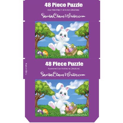 Bunny And Eggs Jigsaw Colorful Puzzle - Easter Gift - 48 Pcs