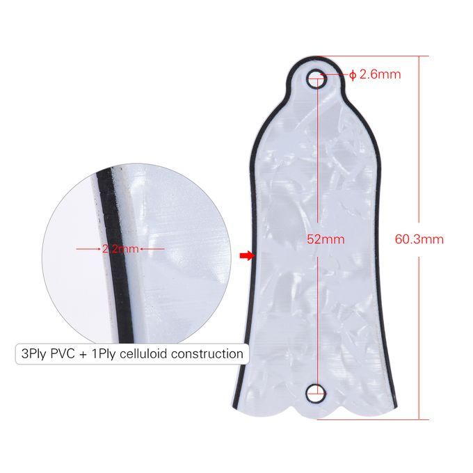 2 Holes Bell-shaped Truss Rod Cover Plate Scroll Plate