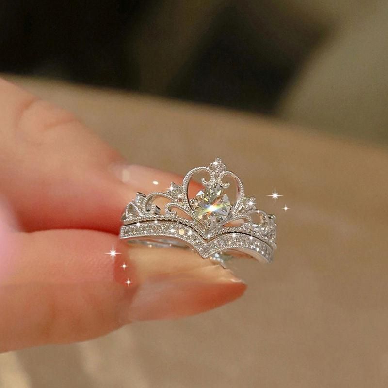Crown Princess Diamond Ring Wedding Rings