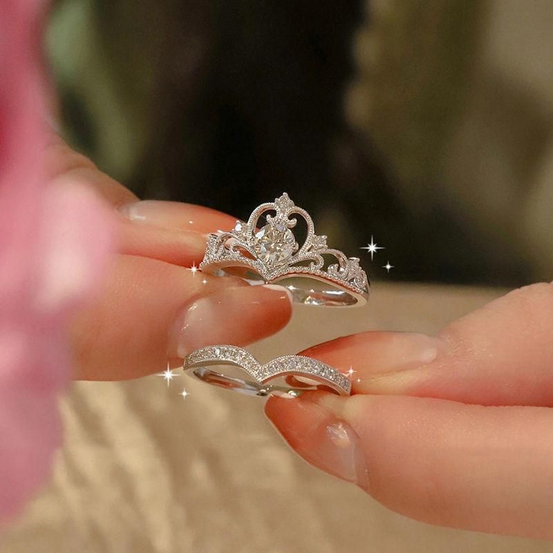 Crown Princess Diamond Ring Wedding Rings