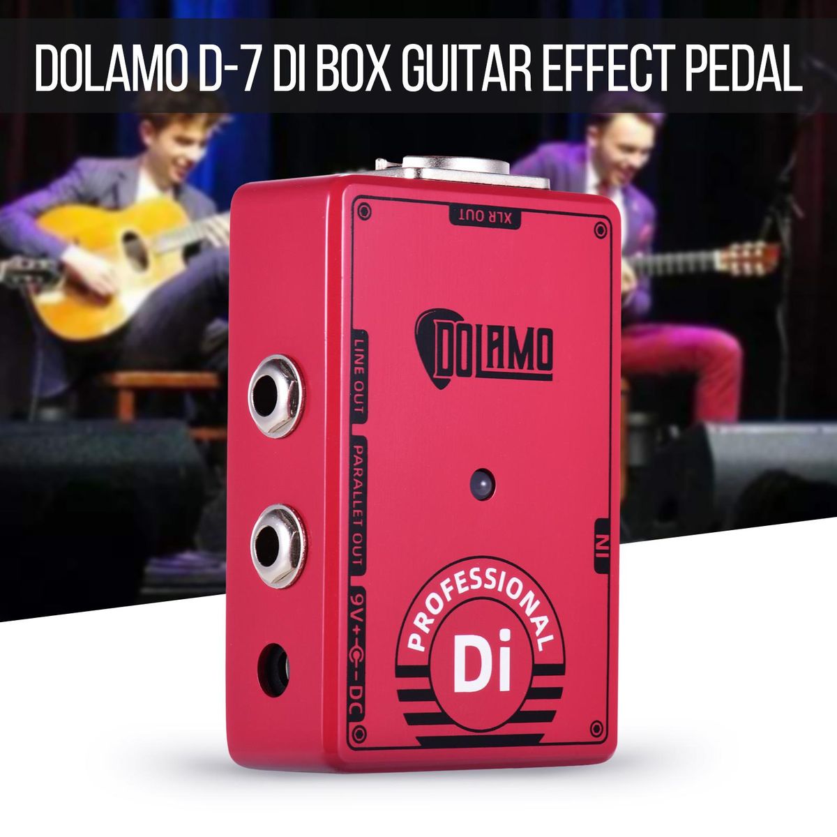 Dolamo D-7 Professional DI Box Guitar Effect Pedal with Ground Lift Switch XLR Out for Electric Guitar