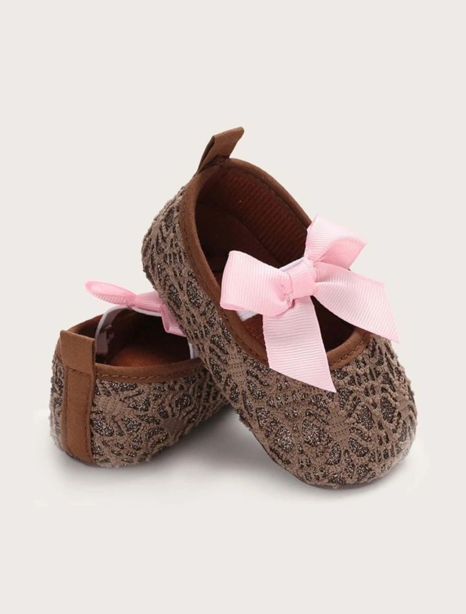 Baby Girl Bow Show Prewalkers (brown)