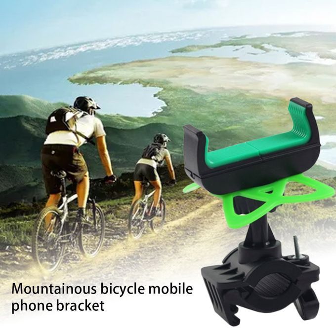 Anti-drop Phone Holder Handlebar Mount Mountain Bike Riding Bra Kets-Black Green