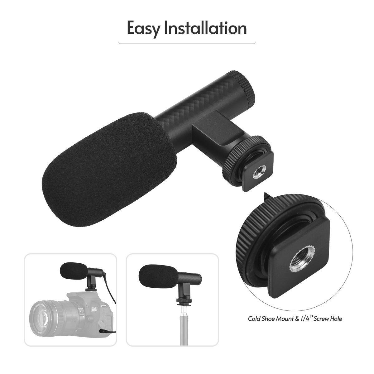 Portable Stereo Microphone Video Recording Mic 3.5mm TRS