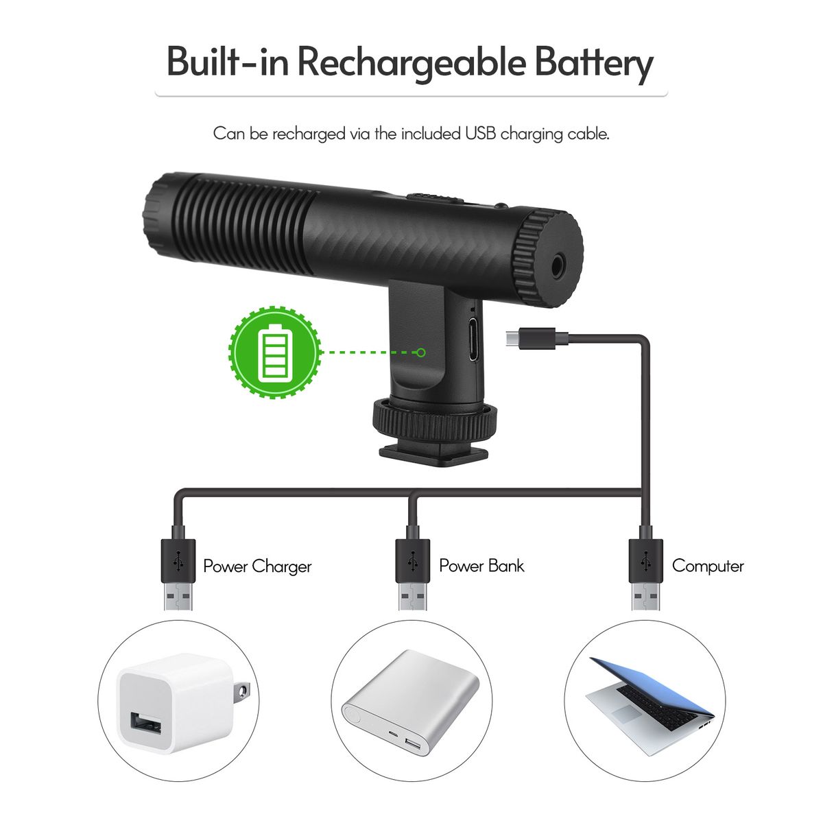 Portable Stereo Microphone Video Recording Mic 3.5mm TRS