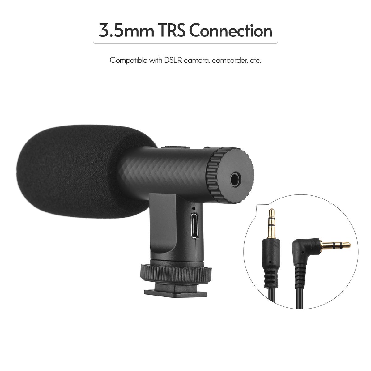 Portable Stereo Microphone Video Recording Mic 3.5mm TRS