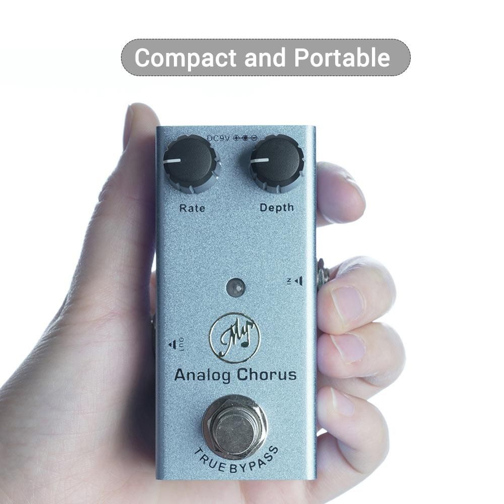 Analog Chorus Guitar Effect Pedal with Depth and Rate Knobs Mini Single Pedal for Electric Guitars to Create Fresh and Extensive Chorus Effects DC 9V Dark Blue