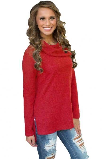 Mfed Dark Red Cowboy Fashion Button Detail Sweatshirt