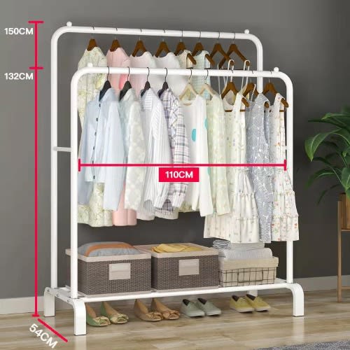 Floor Hanger - Double Poles - White