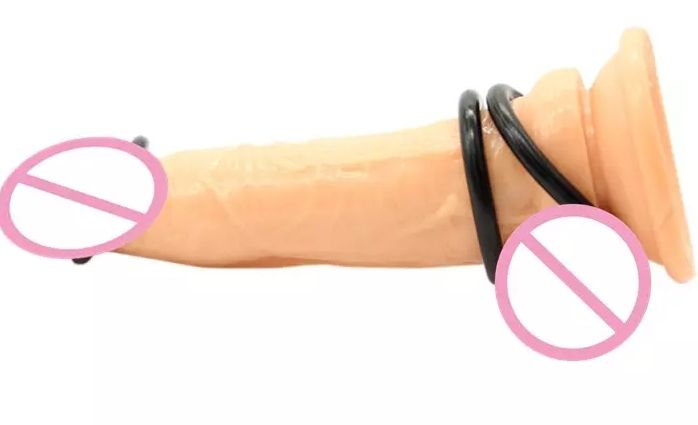 Advanced Silicone Penis Ring Premature Ejaculation Delay Aid Sex Toy (3Pcs) - Black