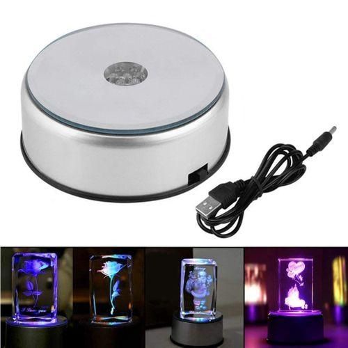 Display Turntable Base For Crystals Glass Art,LED