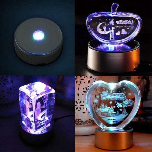 Display Turntable Base For Crystals Glass Art,LED