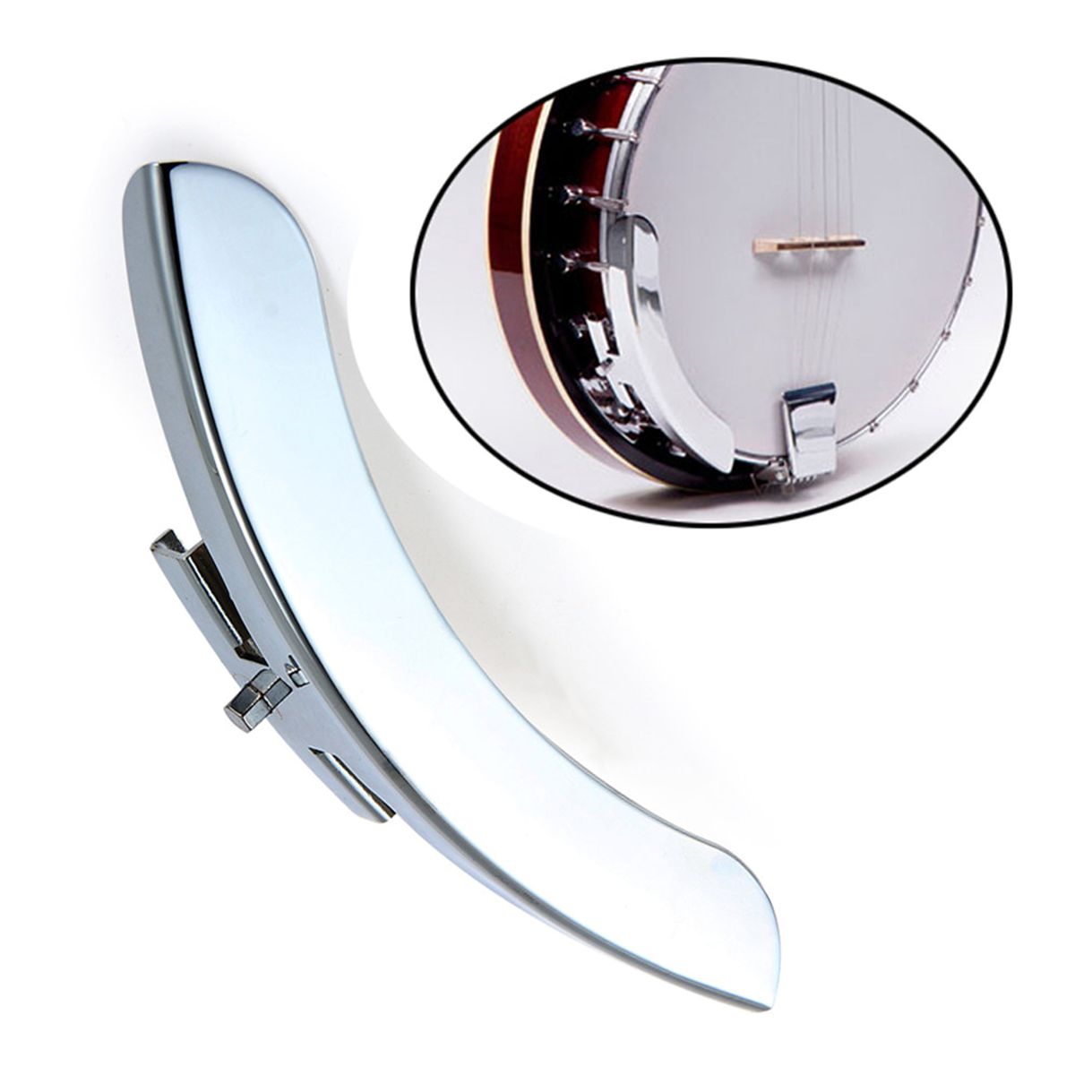 1PCS S-ingle Leg Banjo Armrest R-epair Chrome Tone Side