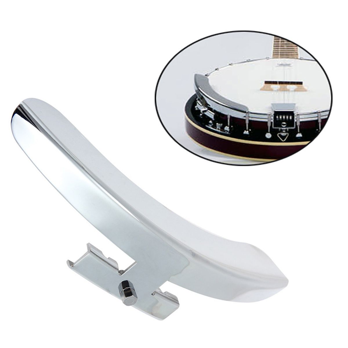 1PCS S-ingle Leg Banjo Armrest R-epair Chrome Tone Side