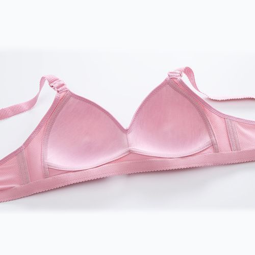 1 Pcs Plus Size No Steel Ring Knit Ladies Bra Embroidery Thin Cup Gather