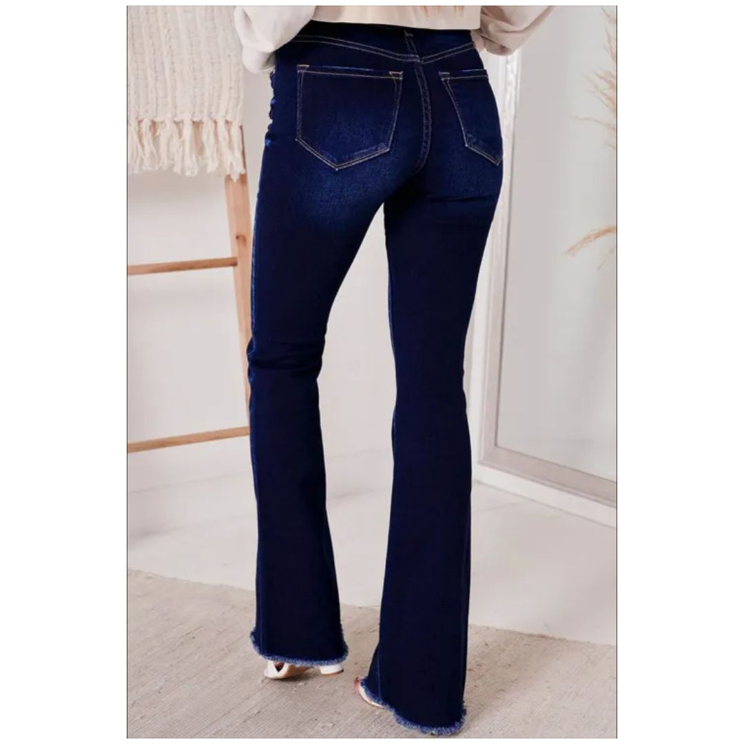 Mfed. Dark Blue High Rise Flare Jeans